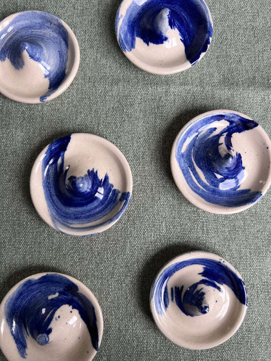 Blue stroke ring dish
