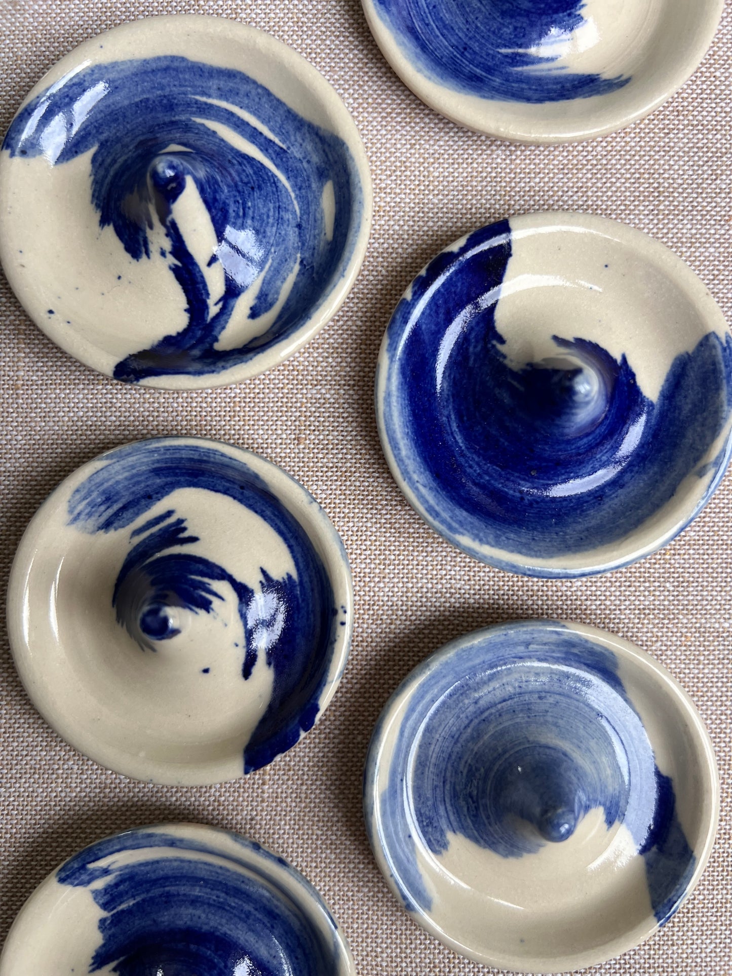 Blue stroke ring dish